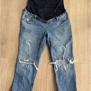 Abercombie & Fitch Distressed Blue Maternity Jeans